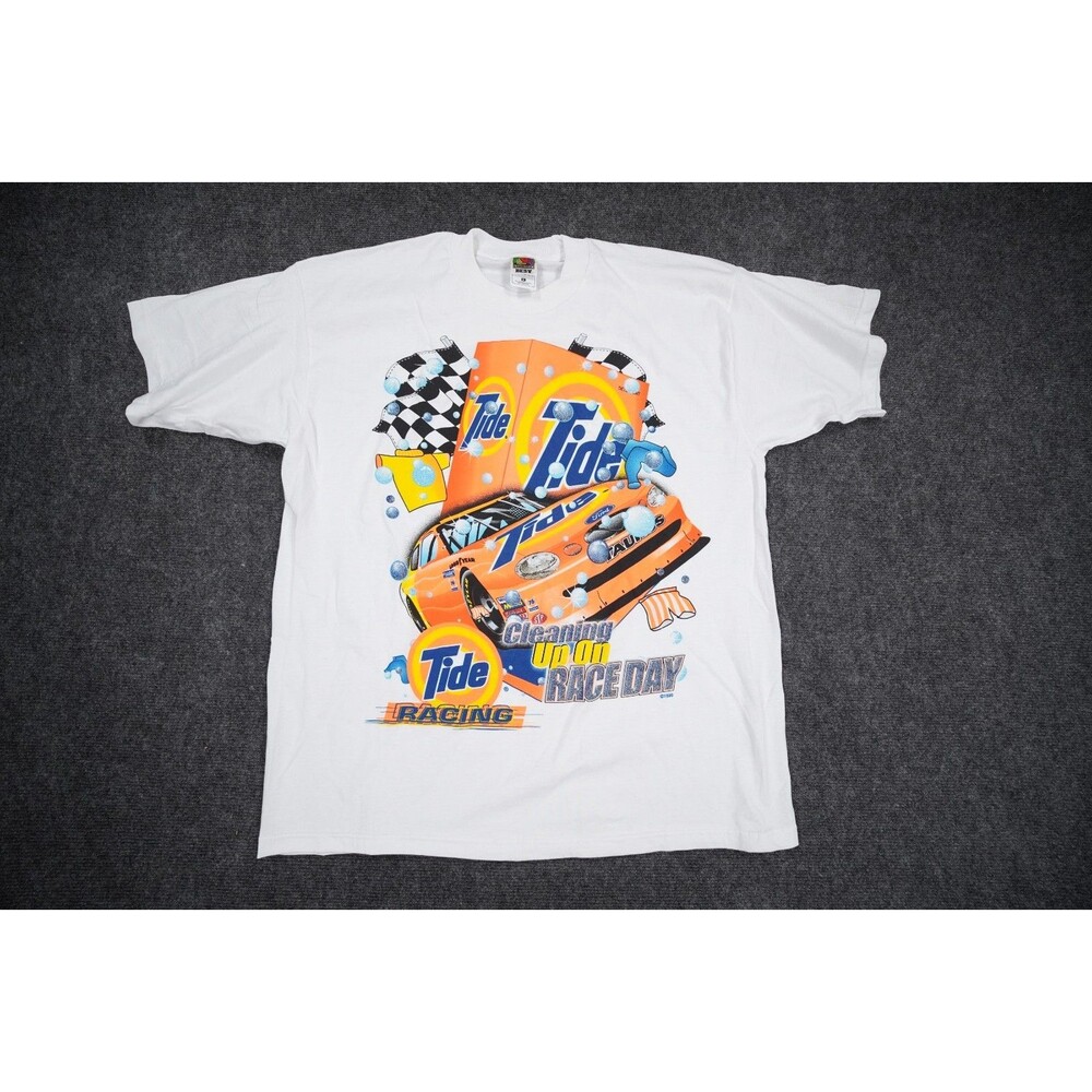 Vintage 1999 Nascar Racing Tide Cleaning Up On Race Day T Shirt XL Y2K NWOT